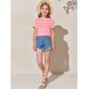 imageImily Bela Girls Pleated Short Sleeve T Shirts Kids Summer Crewneck Shirts Casual Tops Tees 514 YearsPink