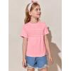 imageImily Bela Girls Pleated Short Sleeve T Shirts Kids Summer Crewneck Shirts Casual Tops Tees 514 YearsPink