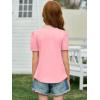 imageImily Bela Girls Pleated Short Sleeve T Shirts Kids Summer Crewneck Shirts Casual Tops Tees 514 YearsPink