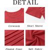 imageImily Bela Girls Pleated Short Sleeve T Shirts Kids Summer Crewneck Shirts Casual Tops Tees 514 YearsRed
