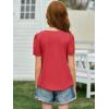 imageImily Bela Girls Pleated Short Sleeve T Shirts Kids Summer Crewneck Shirts Casual Tops Tees 514 YearsRed