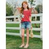 imageImily Bela Girls Pleated Short Sleeve T Shirts Kids Summer Crewneck Shirts Casual Tops Tees 514 YearsRed