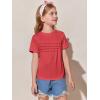 imageImily Bela Girls Pleated Short Sleeve T Shirts Kids Summer Crewneck Shirts Casual Tops Tees 514 YearsRed