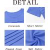 imageImily Bela Girls Pleated Short Sleeve T Shirts Kids Summer Crewneck Shirts Casual Tops Tees 514 YearsRoyal Blue