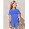 imageImily Bela Girls Pleated Short Sleeve T Shirts Kids Summer Crewneck Shirts Casual Tops Tees 514 YearsRoyal Blue