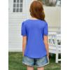 imageImily Bela Girls Pleated Short Sleeve T Shirts Kids Summer Crewneck Shirts Casual Tops Tees 514 YearsRoyal Blue