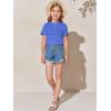 imageImily Bela Girls Pleated Short Sleeve T Shirts Kids Summer Crewneck Shirts Casual Tops Tees 514 YearsRoyal Blue