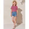 imageImily Bela Girls Pleated Short Sleeve T Shirts Kids Summer Crewneck Shirts Casual Tops Tees 514 YearsWatermelon Red