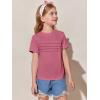 imageImily Bela Girls Pleated Short Sleeve T Shirts Kids Summer Crewneck Shirts Casual Tops Tees 514 YearsWatermelon Red