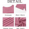imageImily Bela Girls Pleated Short Sleeve T Shirts Kids Summer Crewneck Shirts Casual Tops Tees 514 YearsWatermelon Red