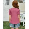 imageImily Bela Girls Pleated Short Sleeve T Shirts Kids Summer Crewneck Shirts Casual Tops Tees 514 YearsWatermelon Red