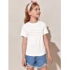 imageImily Bela Girls Pleated Short Sleeve T Shirts Kids Summer Crewneck Shirts Casual Tops Tees 514 YearsWhite