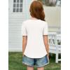 imageImily Bela Girls Pleated Short Sleeve T Shirts Kids Summer Crewneck Shirts Casual Tops Tees 514 YearsWhite