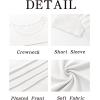 imageImily Bela Girls Pleated Short Sleeve T Shirts Kids Summer Crewneck Shirts Casual Tops Tees 514 YearsWhite