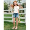 imageImily Bela Girls Pleated Short Sleeve T Shirts Kids Summer Crewneck Shirts Casual Tops Tees 514 YearsWhite