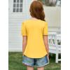 imageImily Bela Girls Pleated Short Sleeve T Shirts Kids Summer Crewneck Shirts Casual Tops Tees 514 YearsYellow