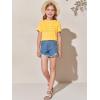 imageImily Bela Girls Pleated Short Sleeve T Shirts Kids Summer Crewneck Shirts Casual Tops Tees 514 YearsYellow