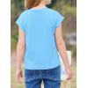 imageImily Bela Girls Short Cap Sleeve T Shirts Kids Crew Neck Casual Loose Summer Tops 514 YearsBlue