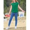imageImily Bela Girls Short Cap Sleeve T Shirts Kids Crew Neck Casual Loose Summer Tops 514 YearsDark Green