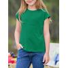imageImily Bela Girls Short Cap Sleeve T Shirts Kids Crew Neck Casual Loose Summer Tops 514 YearsDark Green