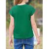 imageImily Bela Girls Short Cap Sleeve T Shirts Kids Crew Neck Casual Loose Summer Tops 514 YearsDark Green