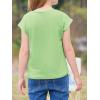 imageImily Bela Girls Short Cap Sleeve T Shirts Kids Crew Neck Casual Loose Summer Tops 514 YearsFluorescent Green