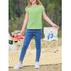 imageImily Bela Girls Short Cap Sleeve T Shirts Kids Crew Neck Casual Loose Summer Tops 514 YearsFluorescent Green