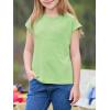 imageImily Bela Girls Short Cap Sleeve T Shirts Kids Crew Neck Casual Loose Summer Tops 514 YearsFluorescent Green