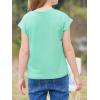 imageImily Bela Girls Short Cap Sleeve T Shirts Kids Crew Neck Casual Loose Summer Tops 514 YearsGreen