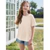 imageImily Bela Girls Short Sleeve T Shirts Casual Crewneck Fashion Tees Kids Summer Tops 514 YearsBeige