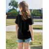 imageImily Bela Girls Short Sleeve T Shirts Casual Crewneck Fashion Tees Kids Summer Tops 514 YearsBlack