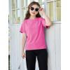 imageImily Bela Girls Short Sleeve T Shirts Casual Crewneck Fashion Tees Kids Summer Tops 514 YearsBright Pink