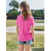 imageImily Bela Girls Short Sleeve T Shirts Casual Crewneck Fashion Tees Kids Summer Tops 514 YearsBright Pink