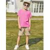 imageImily Bela Girls Short Sleeve T Shirts Casual Crewneck Fashion Tees Kids Summer Tops 514 YearsBright Pink