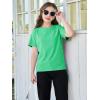 imageImily Bela Girls Short Sleeve T Shirts Casual Crewneck Fashion Tees Kids Summer Tops 514 YearsGreen