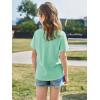 imageImily Bela Girls Short Sleeve T Shirts Casual Crewneck Fashion Tees Kids Summer Tops 514 YearsLight Green