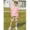 imageImily Bela Girls Short Sleeve T Shirts Casual Crewneck Fashion Tees Kids Summer Tops 514 YearsLight Pink