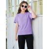 imageImily Bela Girls Short Sleeve T Shirts Casual Crewneck Fashion Tees Kids Summer Tops 514 YearsLight Purple