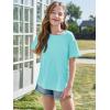 imageImily Bela Girls Short Sleeve T Shirts Casual Crewneck Fashion Tees Kids Summer Tops 514 YearsMint Color