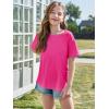 imageImily Bela Girls Short Sleeve T Shirts Casual Crewneck Fashion Tees Kids Summer Tops 514 YearsRose Red