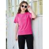 imageImily Bela Girls Short Sleeve T Shirts Casual Crewneck Fashion Tees Kids Summer Tops 514 YearsRose Red