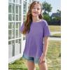 imageImily Bela Girls Short Sleeve T Shirts Casual Crewneck Fashion Tees Kids Summer Tops 514 YearsViolet