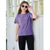 imageImily Bela Girls Short Sleeve T Shirts Casual Crewneck Fashion Tees Kids Summer Tops 514 YearsViolet