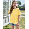 imageImily Bela Girls Short Sleeve T Shirts Casual Crewneck Fashion Tees Kids Summer Tops 514 YearsYellow