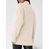 imageImily Bela Womens Cable Knit Half Zip Sweater V Neck Collared Fall Trendy Oversized Long Sleeve Pullover TopsBeige