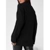 imageImily Bela Womens Cable Knit Half Zip Sweater V Neck Collared Fall Trendy Oversized Long Sleeve Pullover TopsBlack