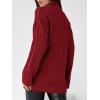 imageImily Bela Womens Cable Knit Half Zip Sweater V Neck Collared Fall Trendy Oversized Long Sleeve Pullover TopsBurgundy