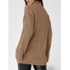 imageImily Bela Womens Cable Knit Half Zip Sweater V Neck Collared Fall Trendy Oversized Long Sleeve Pullover TopsCoffee
