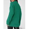 imageImily Bela Womens Cable Knit Half Zip Sweater V Neck Collared Fall Trendy Oversized Long Sleeve Pullover TopsDark Green