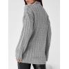 imageImily Bela Womens Cable Knit Half Zip Sweater V Neck Collared Fall Trendy Oversized Long Sleeve Pullover TopsGrey